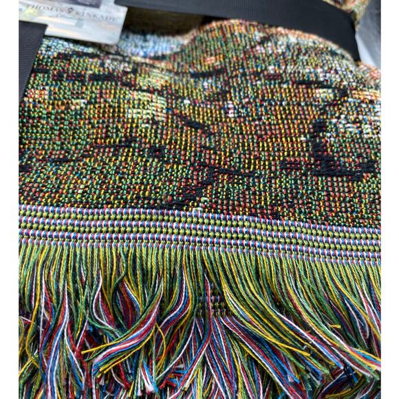 Thomas Kinkade Night Before Christmas‎ Fringed Tapestry Throw Blanket 50x60 New - Picture 5 of 5